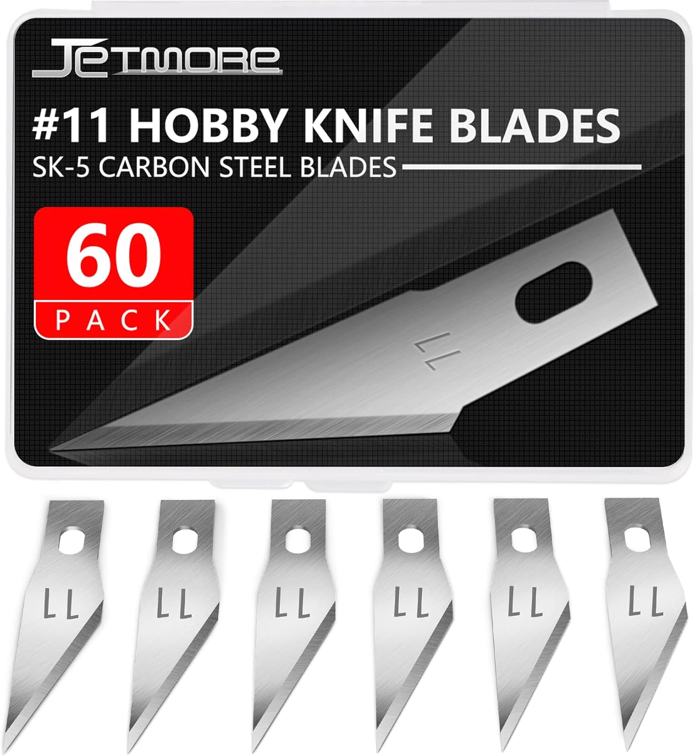 60 Pack Exacto Knife Blades 11, Craft Knife Blades Replacement, Exacto Blade 11, Hobby Knife Blade Refills for Art, Craft, Scrapbooking, Cutting, Carving