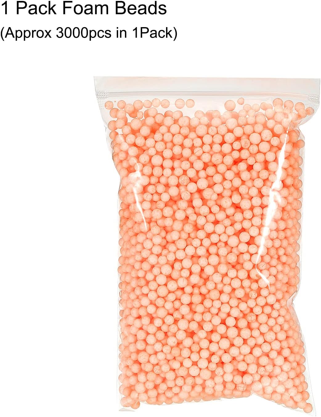 MECCANIXITY Foam Beads Foam Balls 7-9mm for Wedding and Party Decorations, Tiny Packing Balls, Arts DIY Crafts Supplies (Orange,1 Pack Approx 3000pcs)