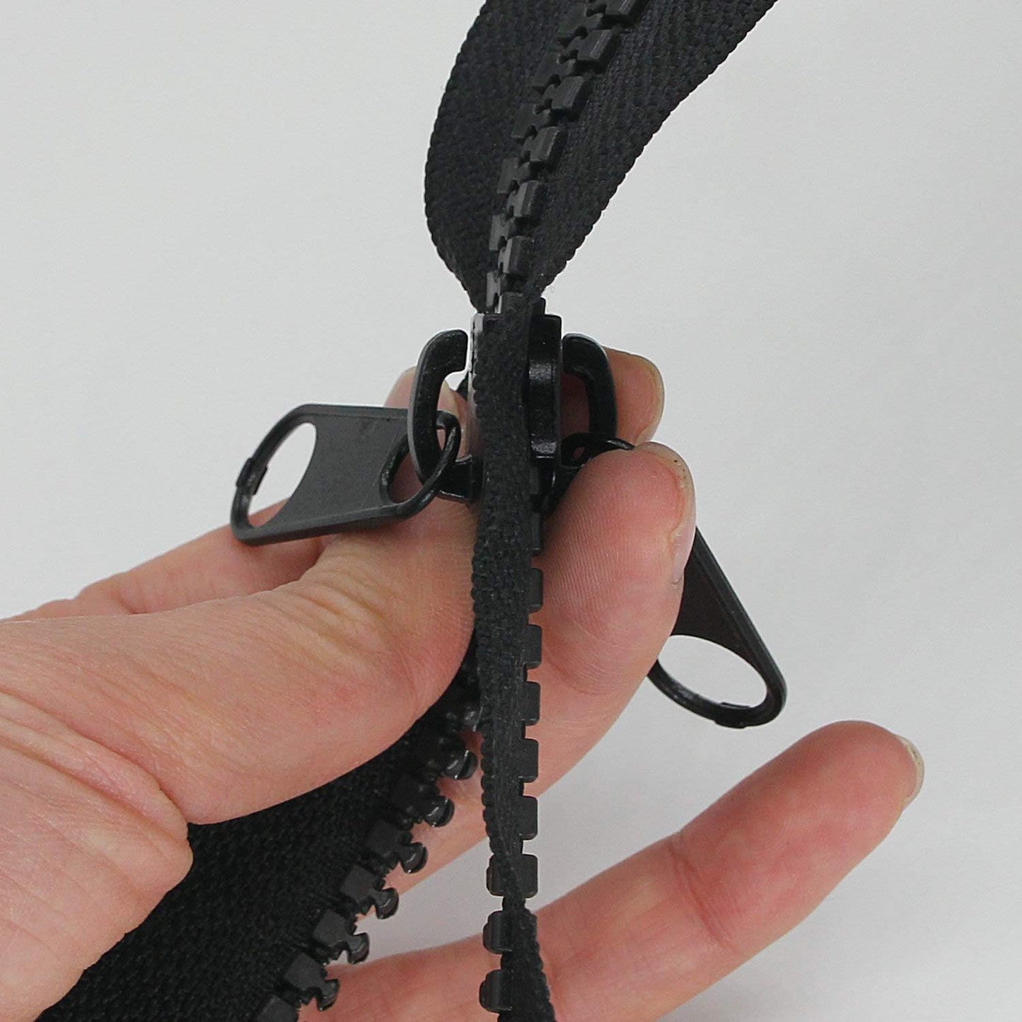 Leekayer 1PCS #10 72 Inch Heavy Duty Zippers for Sewing Separating Large Plastic Zippers Black Tape with Double Pull Tab Slider, Sleeping Bag, Boat, Canvas, Cover, Trampoline, Dog Bed,Tent (72" 1pcs)