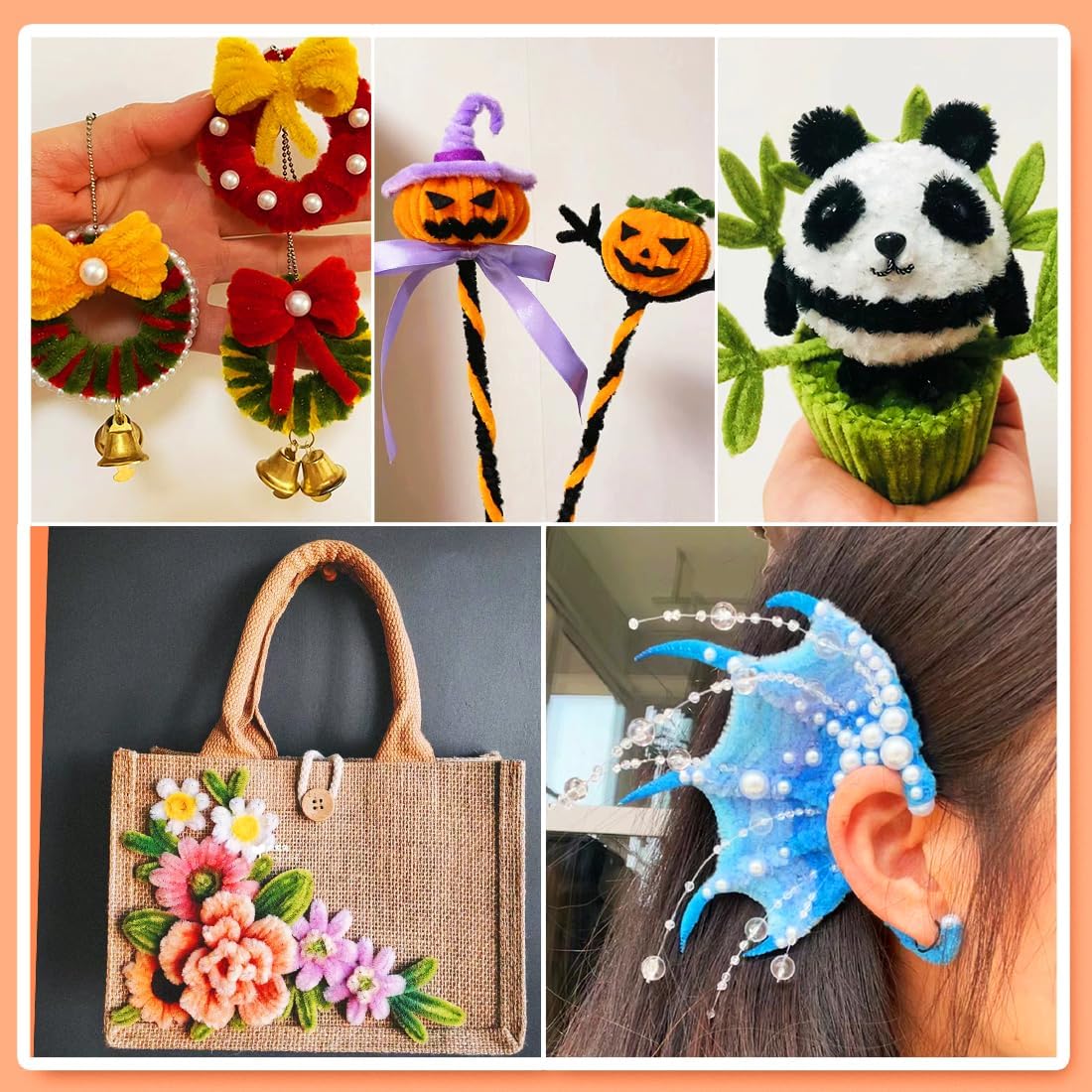 GAGANIU 1000pcs Pipe Cleaners, Pipe Cleaners for Crafts, Craft Supplies Multicolor Chenille Stems for Art&Craft Christmas DIY Projects(Brown)