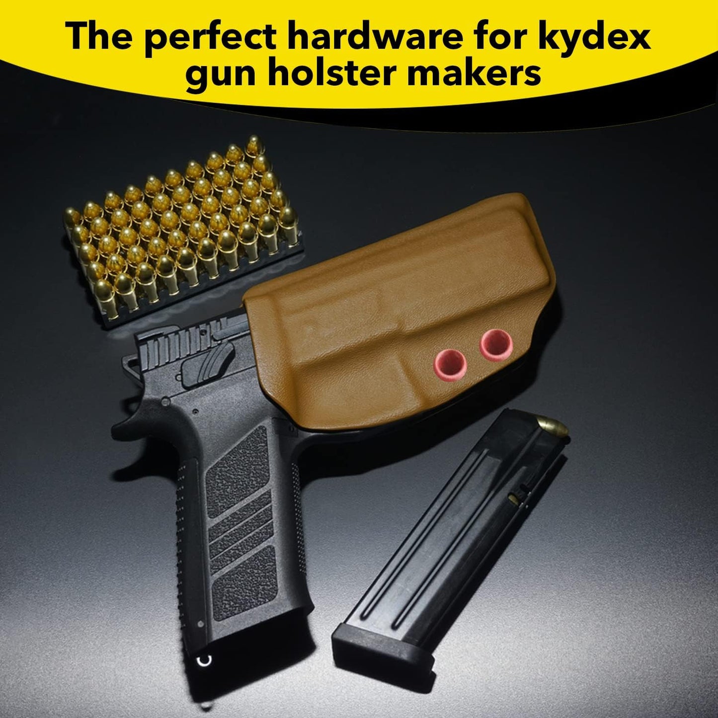 Kydex Rivets Eyelets, 8-8 1/4" Multicolored Grommet Eyelets for Tactical Holster Making, Knife Sheath Crafting, Fasteners for Custom DIY Kydex Projects (Set of 50)