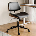Armless Office Chair with Wheels, PU Leather Adjustable Height Desk Chair by BERYTH
