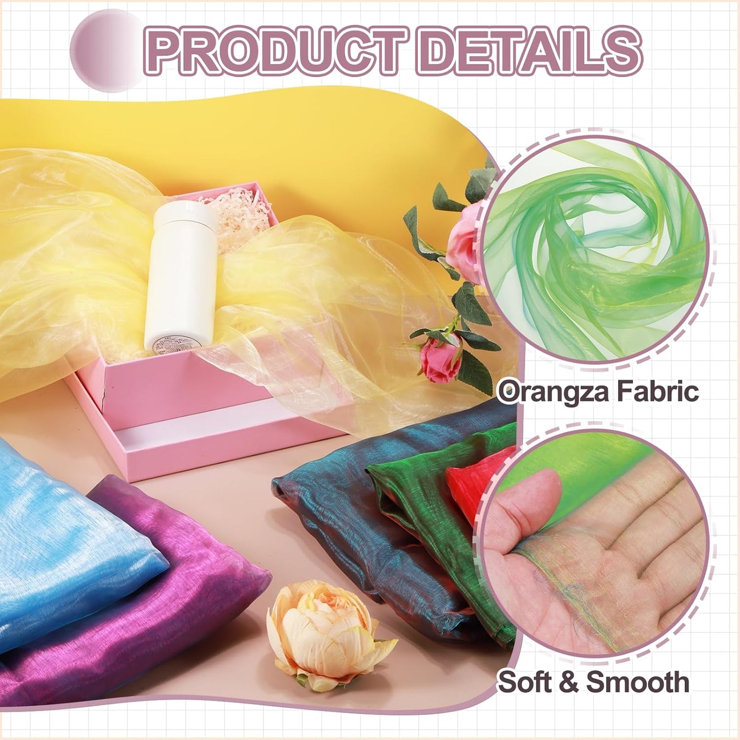 MECCANIXITY Iridescent Sheer Organza Fabric, 10 Yards x 59 Inches Solid Holographic Shiny Fabric Organza Cloth for Wedding, Curtains, Costume, Photo Background, Gradient Dark Green Blue