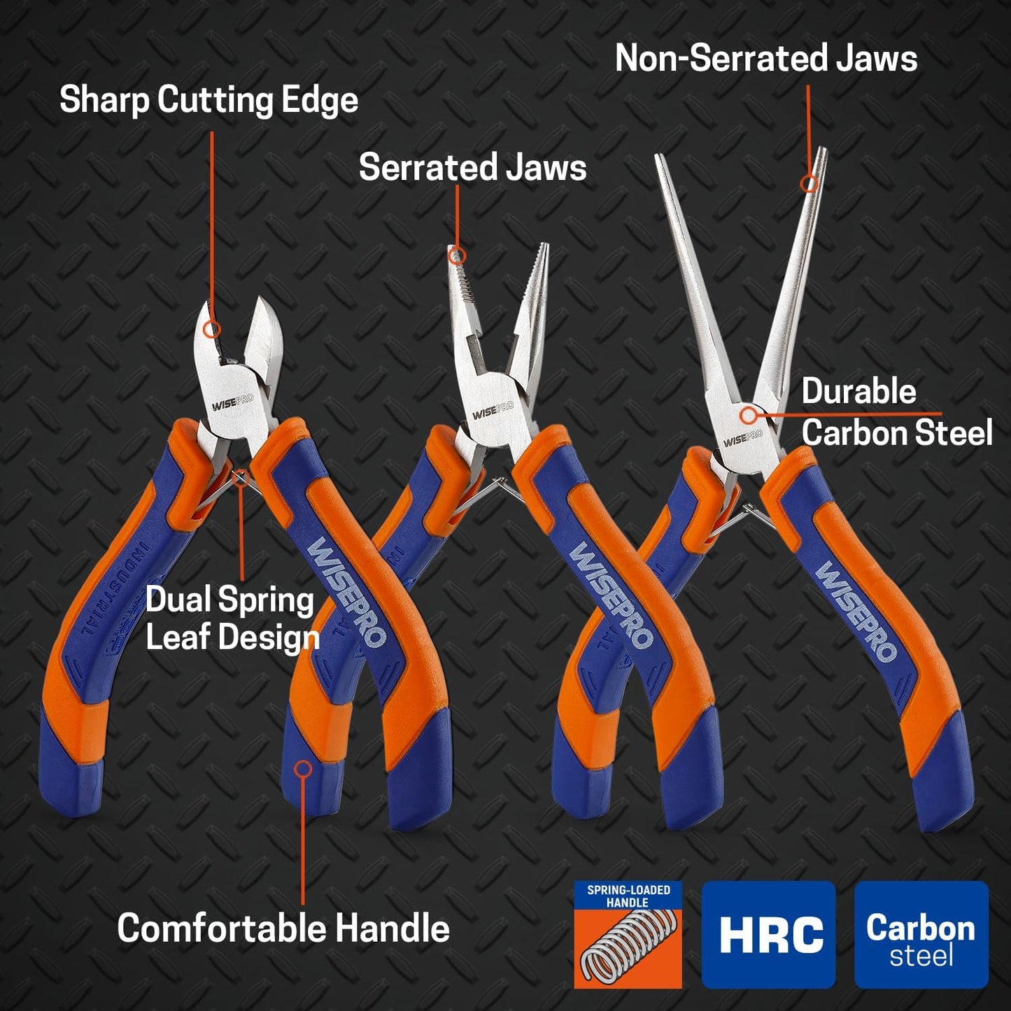 3 PCS Mini Pliers Set, Jewelry Pliers Kit with Needle Nose, Diagonal and Long Nose, Small Plier Tool for Jewelry Making, DIY Crafts, Beading and Electronic Repair