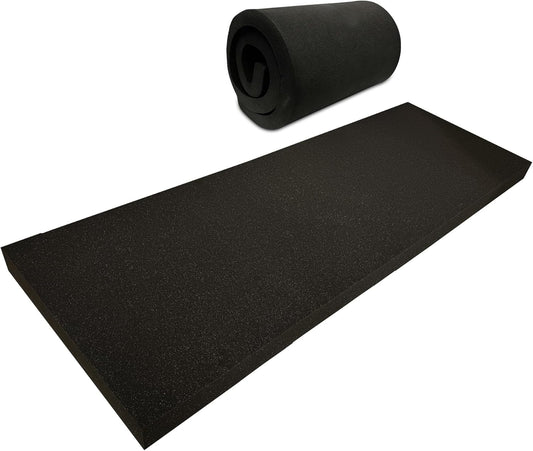QOMFY 2" Height x 18" Width x 42" Length Charcoal Upholstery Foam Sheet | Made in USA | Multi-Purpose Foam for Upholstery, DIY, Packaging & Acoustic Projects