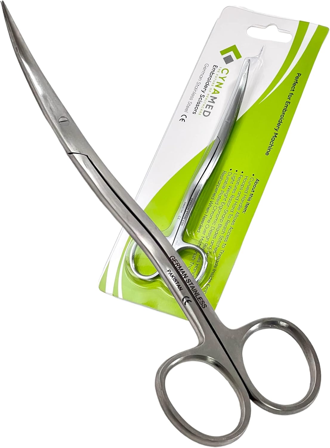 1 EA Professional Large Double-Curved Machine Embroidery Scissors - 6" Double curved bent handle -Stainless Steel Embroidery Scissors Supplies