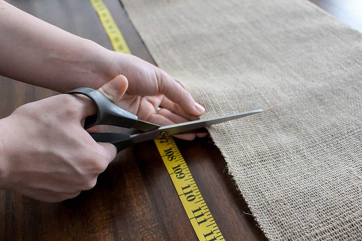 14" x 10yd NO-FRAY Burlap Roll ~ 3 - 5 Table Runners ~ Natural Long Fabric with Finished Edges. Perfect for Weddings, Placemats, Crafts. Decorate Without The Mess!