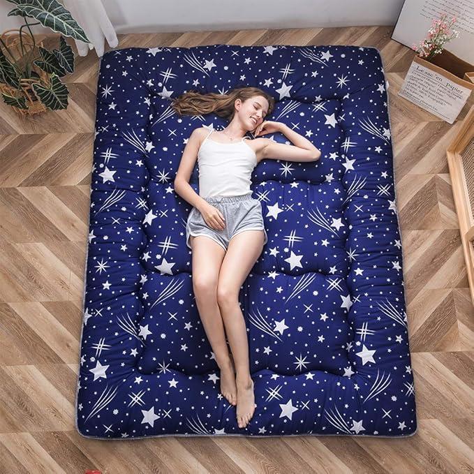 MAXYOYO Navy Starry Sky Japanese Futon Mattress, Tatami Mat Portable Camping - Image 4