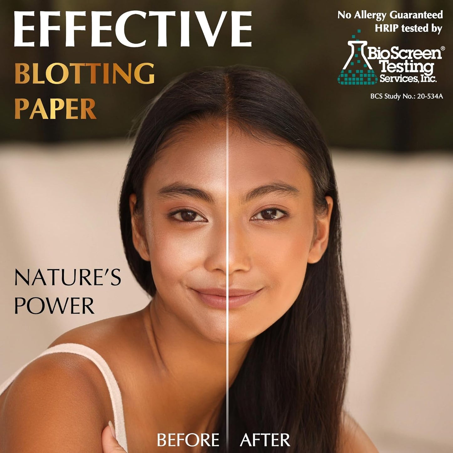 Natural Oil Blotting Sheets for Face with Bamboo Charcoal - 25% Larger - 1pk/100 Makeup Friendly Blotting Papers for Face - Easy Dispensing Oil Absorbing Sheets