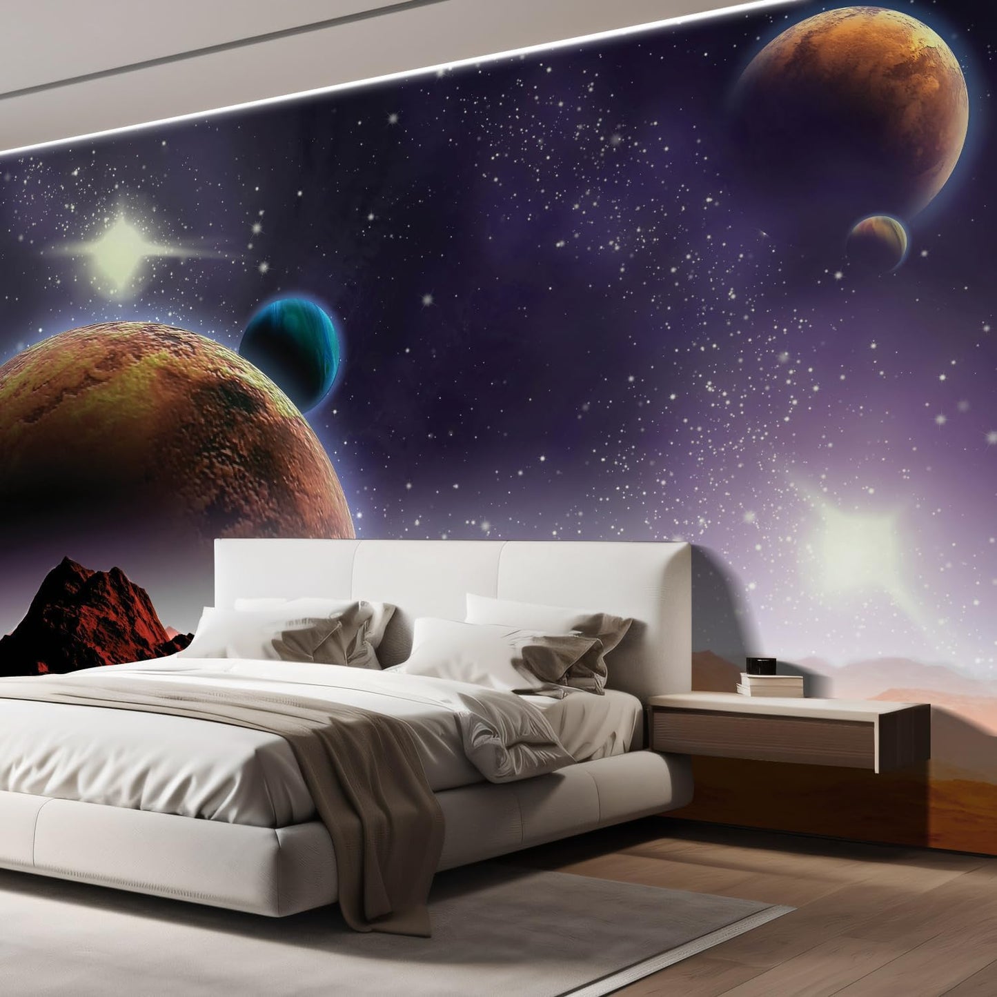 wall26 Wall Sticker/Wall Mural Peering into a Vibrantly Colored Space, Not Peel and Stick, Non-Woven Wallpaper Decorative for Bedroom, Living Room, Office - 108x144 inches