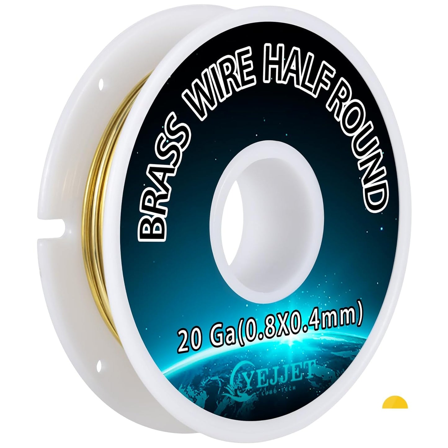 20 Gauge Half-Round Brass Wire 0.81x0.41mm - 1.3 oz 55 Feet for Jewelry Making Wire, Model Making, Craft Projects