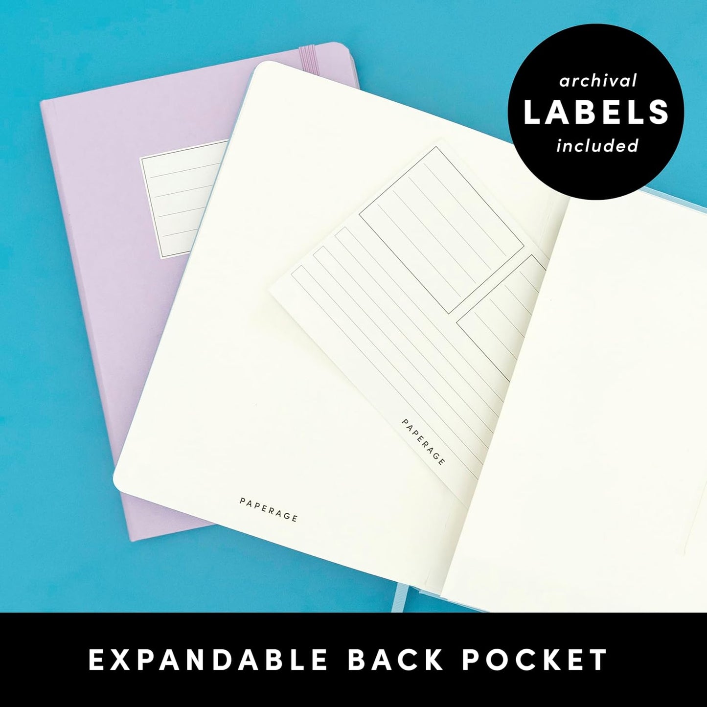 PAPERAGE Lined Journal Notebook, 3 Pack, (Yellow), 160 Pages, Medium 5.6 in x 8 in - 100 GSM Thick Paper – Hardcover Journaling Notebook for Work, School & Note Taking