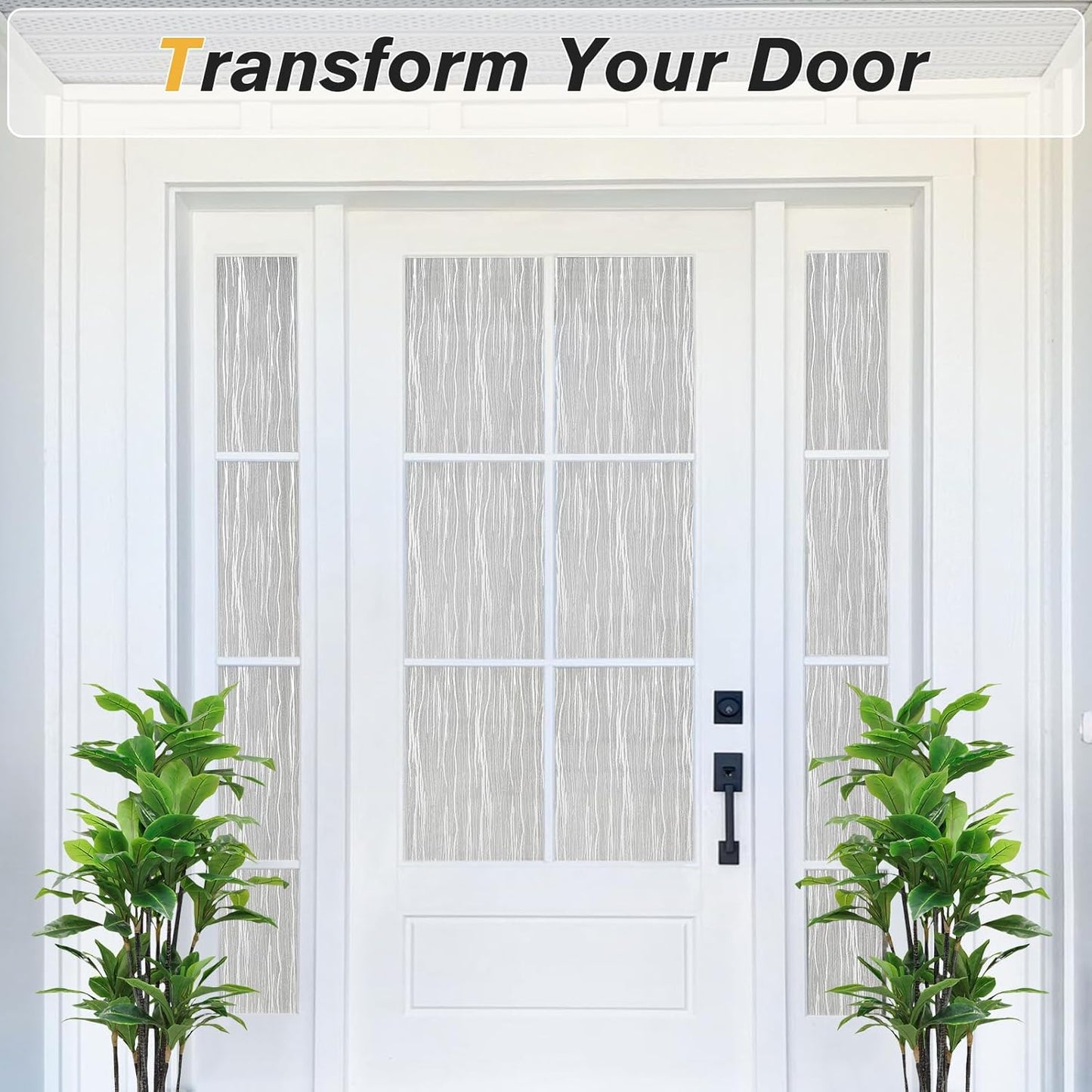 Haton Window Privacy Film, Frosted Glass Privacy Window Clings, Sun Blocking Frosting Opaque Coverings, Static Cling Removable Decorative Stickers for Home Door, Non-Adhesive 35.4" x 78.7"