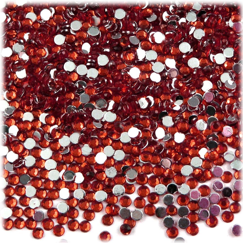 The Crafts Outlet 5-PK Set (7,200-Piece), Round 3mm Rhinestones, Flatback, Green Tones