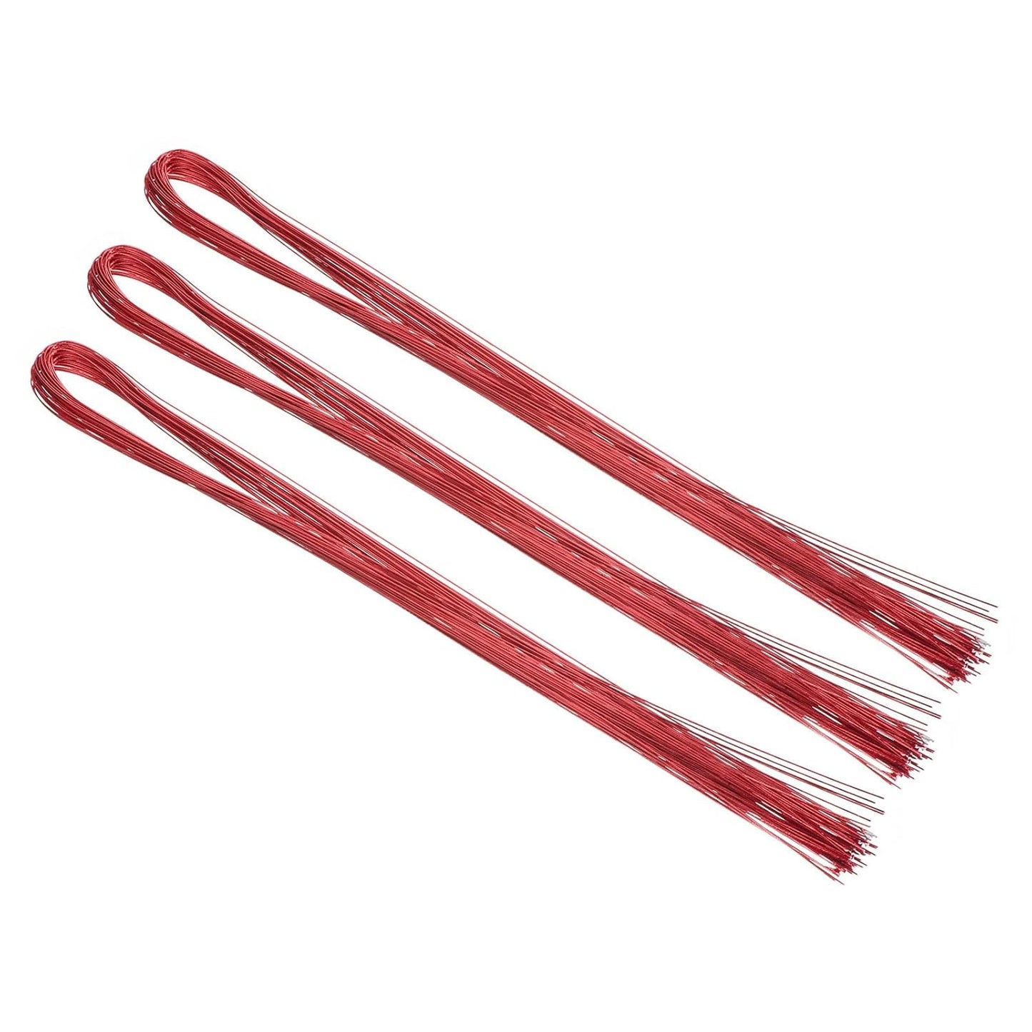 PATIKIL 32 Inch 22 Gauge Floral Stem Wire, 2 Pack/80 Pieces Bouquet Stem Paper Wrapped for DIY Crafts Flower Arrangements, Red