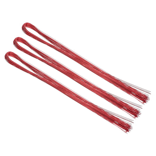 PATIKIL 32 Inch 22 Gauge Floral Stem Wire, 2 Pack/80 Pieces Bouquet Stem Paper Wrapped for DIY Crafts Flower Arrangements, Red