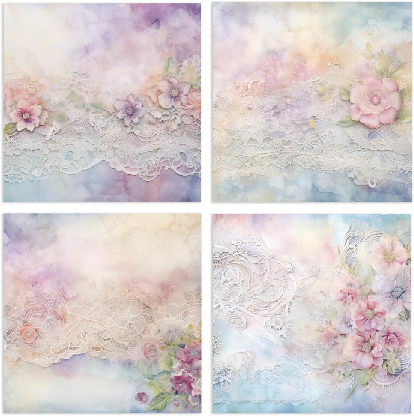 YASMEN 24 Sheets Scrapbook Paper Pads, 6X6 Single-Sided Cardstock Paper, Decorative Craft Paper, Flowers Pattern Paper Pack, DIY Decopodge Papers, Journal Scrapbooking Supplies, Card Making Supplies