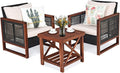Tangkula 3 Pieces Patio Wicker Furniture Set, Rattan Outdoor Sofa Set by TANGKULA