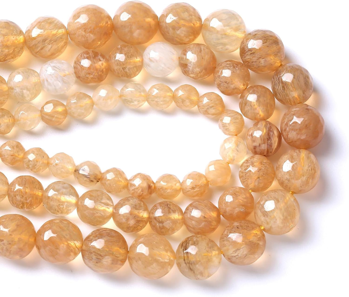 90pcs 4mm Natural Faceted Tea Watermenlon Jade Stone Beads for Jewelry Making Energy Healing Beads DIY Bracelet Necklace Accessories 15" (4mm, Faceted Tea Yellow Jade)