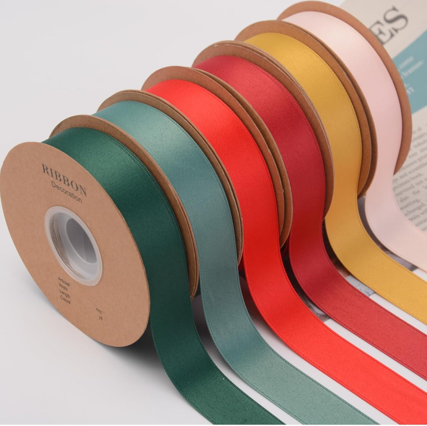 Double Side Satin Ribbon, Continuous 20 Yards,Use for Craft Bows Bouquet, Gift Wrapping, Wedding Decoration, Floral Arrangement (Light Green, 4/5 inch)