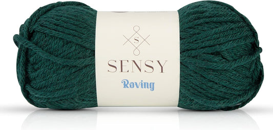 Sensy Roving Yarn, 3.5 oz, 132 Yards, Gauge 5 Bulky (Forest Green)