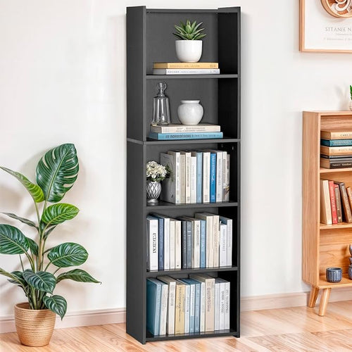 5 Tier Open Bookshelf, 52 Inch Bookcase Storage Rack - Image 2