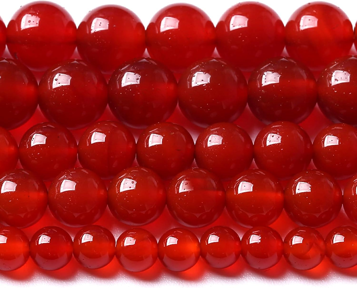4MM 180pcs Semi-Precious Red Agate Beads Natural Stone Round Loose Beads for Jewelry Making DIY Bracelet Necklace 2 Strands 32"