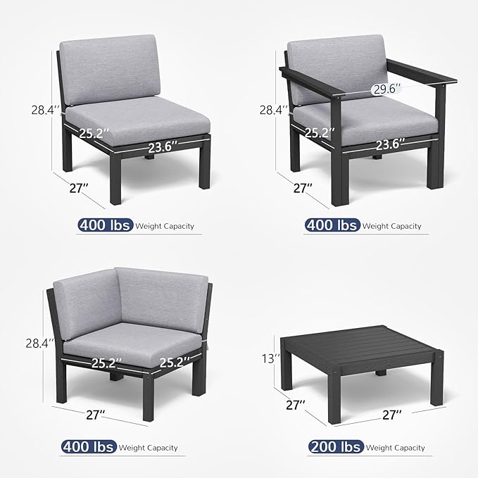Stoog 11-Piece U-Shaped Patio Sectional Sofa Set, All-Weather Modular & - Image 2