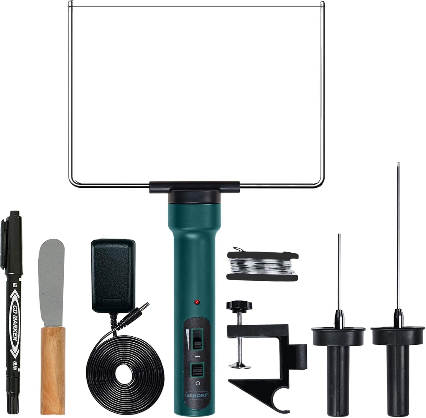 WINONS Hot Wire Foam Cutter with Temperature Controller and Light Indicator, WFC0008 Styrofoam Cutter with Max. Temp. - 400°C, Polystyrene Cutting Tool for DIY Projects (Kit of 10)