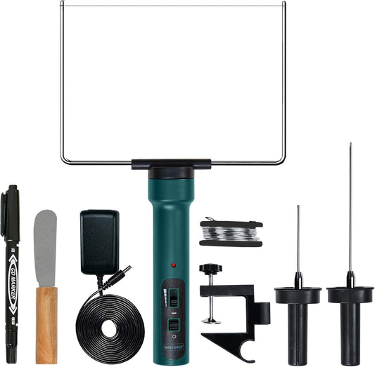 WINONS Hot Wire Foam Cutter with Temperature Controller and Light Indicator, WFC0008 Styrofoam Cutter with Max. Temp. - 400°C, Polystyrene Cutting Tool for DIY Projects (Kit of 10)