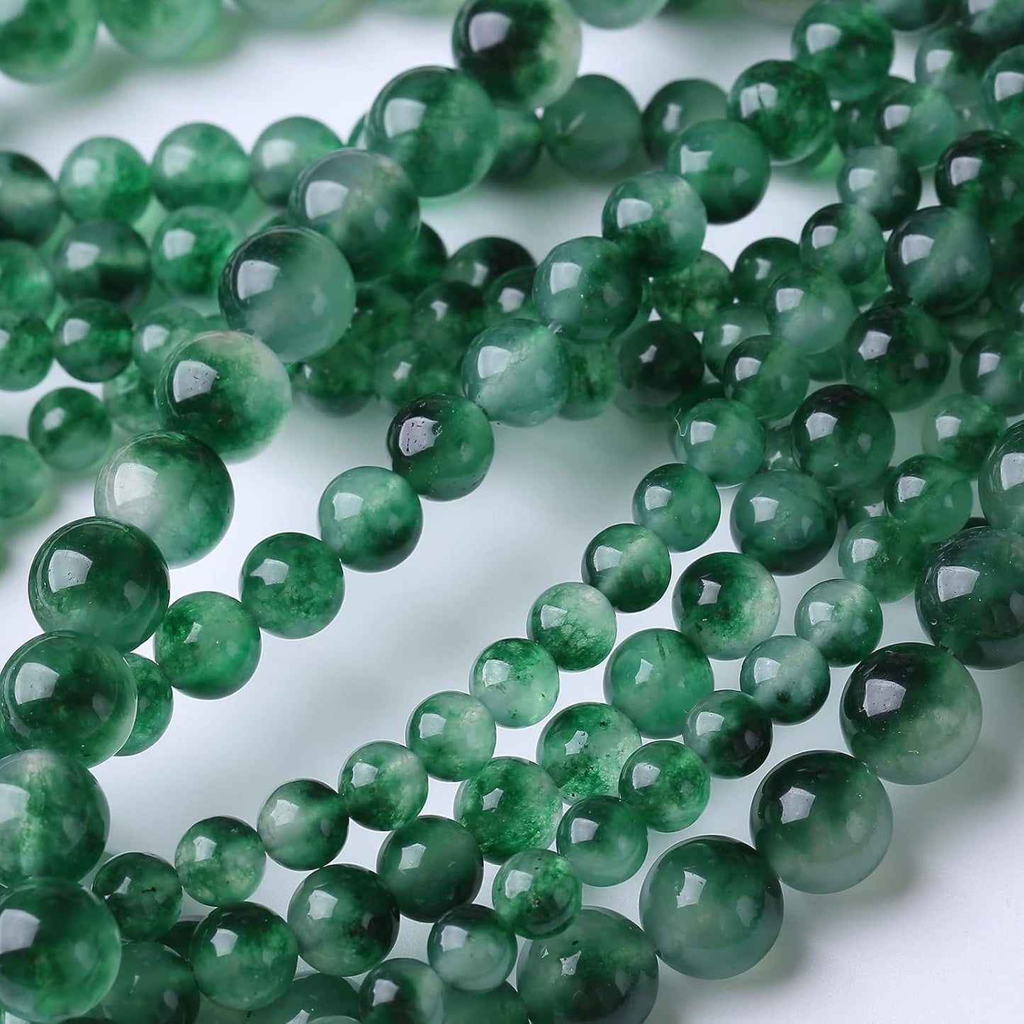 48PCS 8MM Aquatic Agate Stone Beads Energy Healing Beads for DIY Jewelry Bracelet Necklace Making for Jewelry Making 15Inch