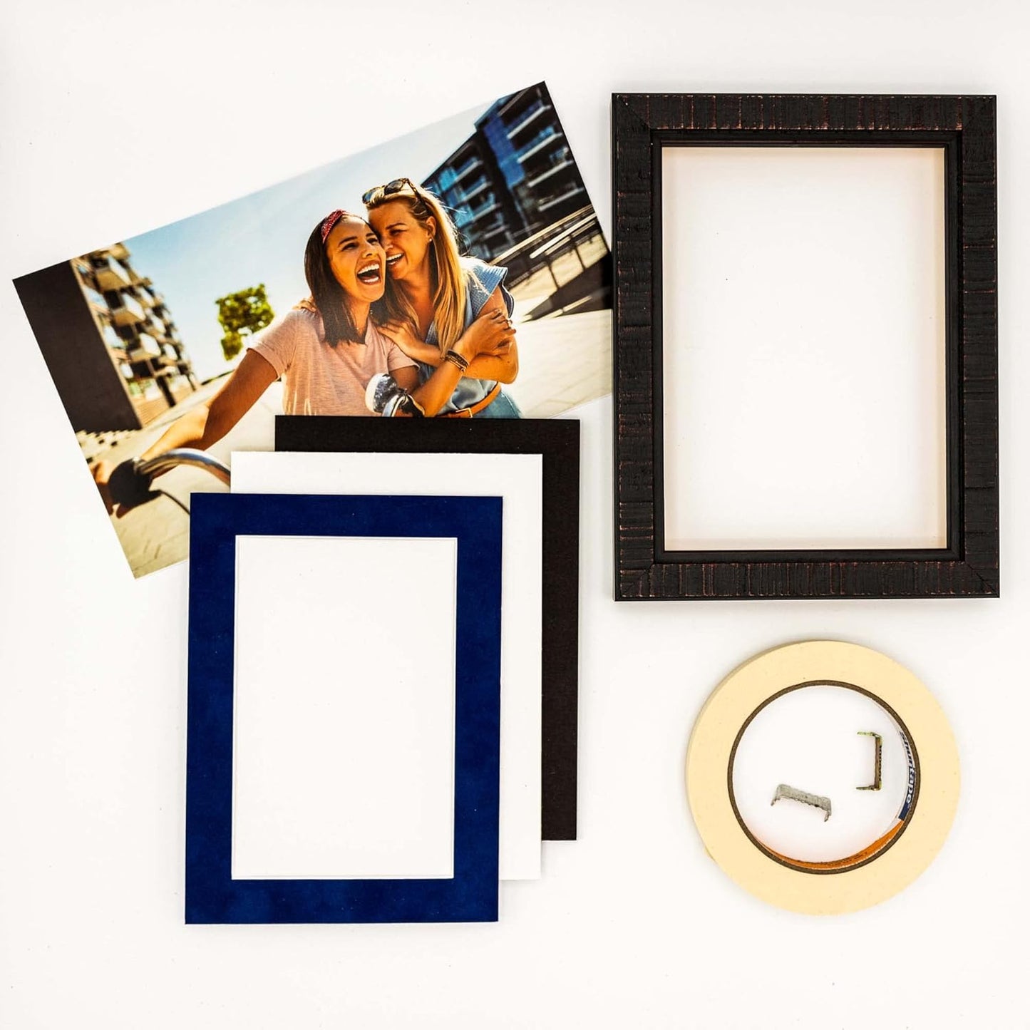 8.5x11 Mat Bevel Cut for 7x9 Photos - Acid Free Brooke Blue Suede Precut Matboard - For Pictures, Photos, Framing - 4-ply Thickness