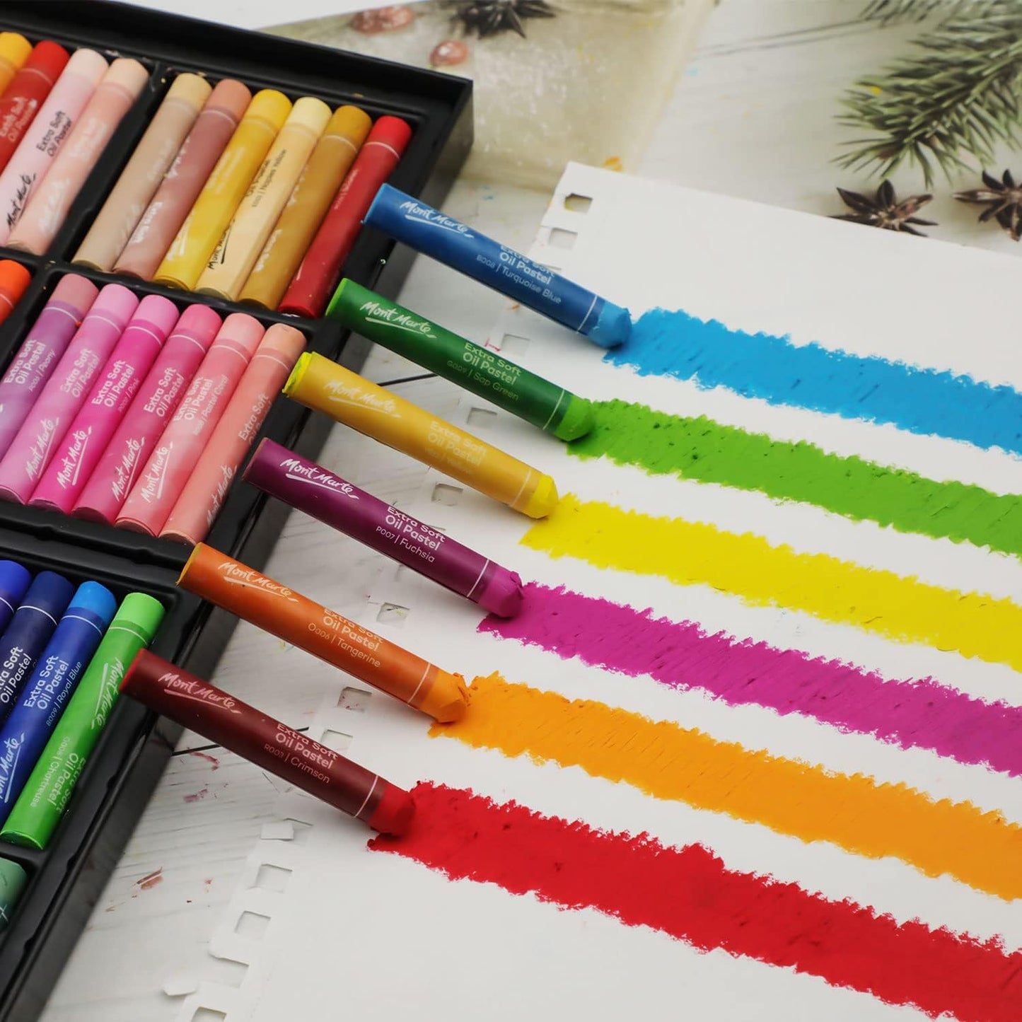 Mont Marte Extra Soft Oil Pastels 72pc, Assorted Bright Colors, Vibrant and Buttery, Versatile Art Pastels for Blending, Layering & Shading, Ideal for Art, Craft, Coloring and Sketching