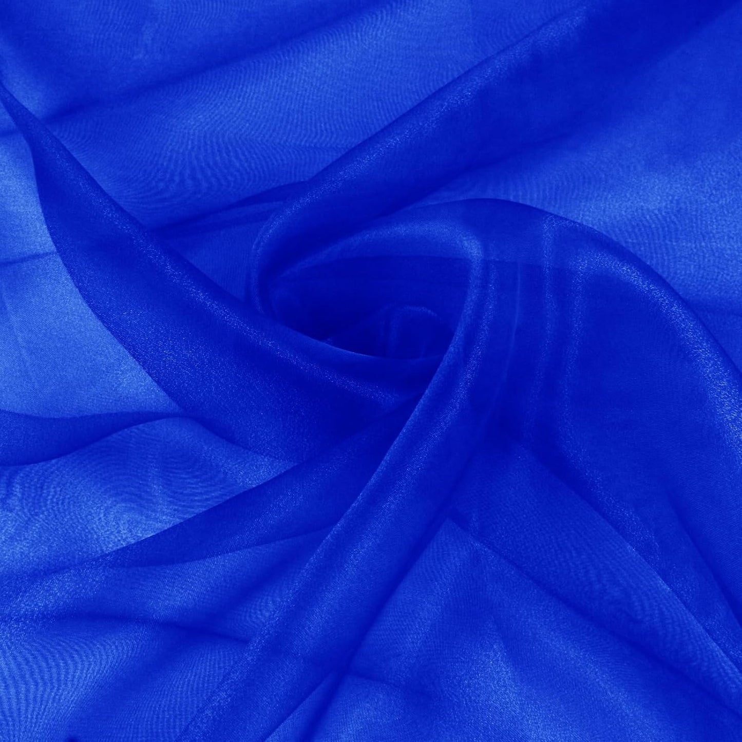 VACVELT Sheer Organza Fabric by The Yard, 60 Inch Wide Royal Blue Organza Fabric Bolt Bridal Sheer Tulle Fabric, Silk Organza Roll for Wedding Party Decorations Backdrop Curtain (10 Yards)