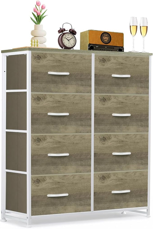 8-Drawer Dresser for Bedroom, Anti-Tip Tall Storage Organizer Chest of Drawers by SageNest