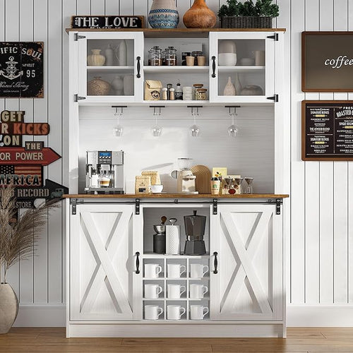 4ever2buy Farmhouse Coffee Bar Cabinet by 4ever2buy