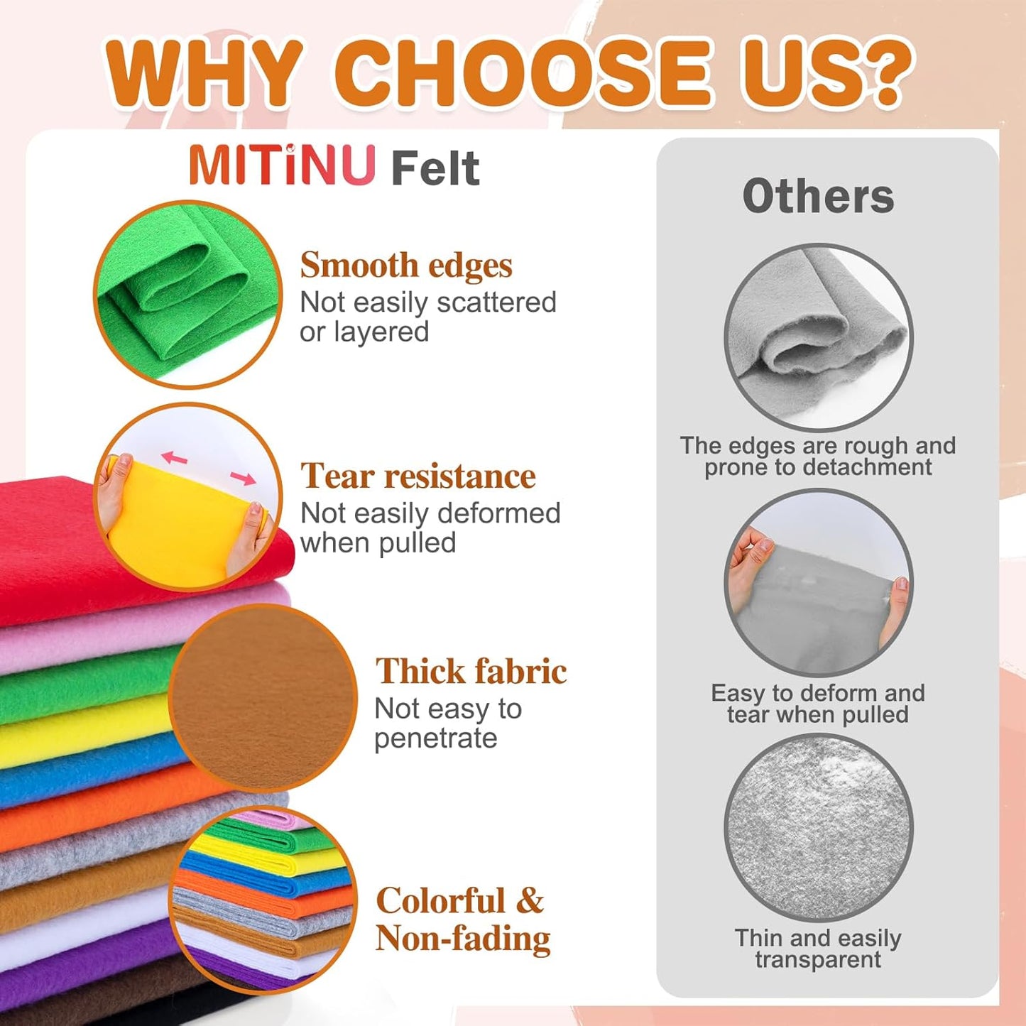 12 Rolls 8"x35"(20.5x90cm) 1.4mm Thick Soft Felt Fabric Sheet 12 Assorted Classic Series Colors Felt Pack for DIY Craft Sewing Squares Nonwoven Patchwork