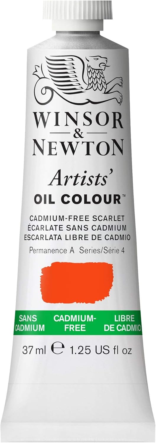 Winsor & Newton Artists' Oil Color, 37ml (1.25 oz) Tube, Cadmium-Free Scarlet