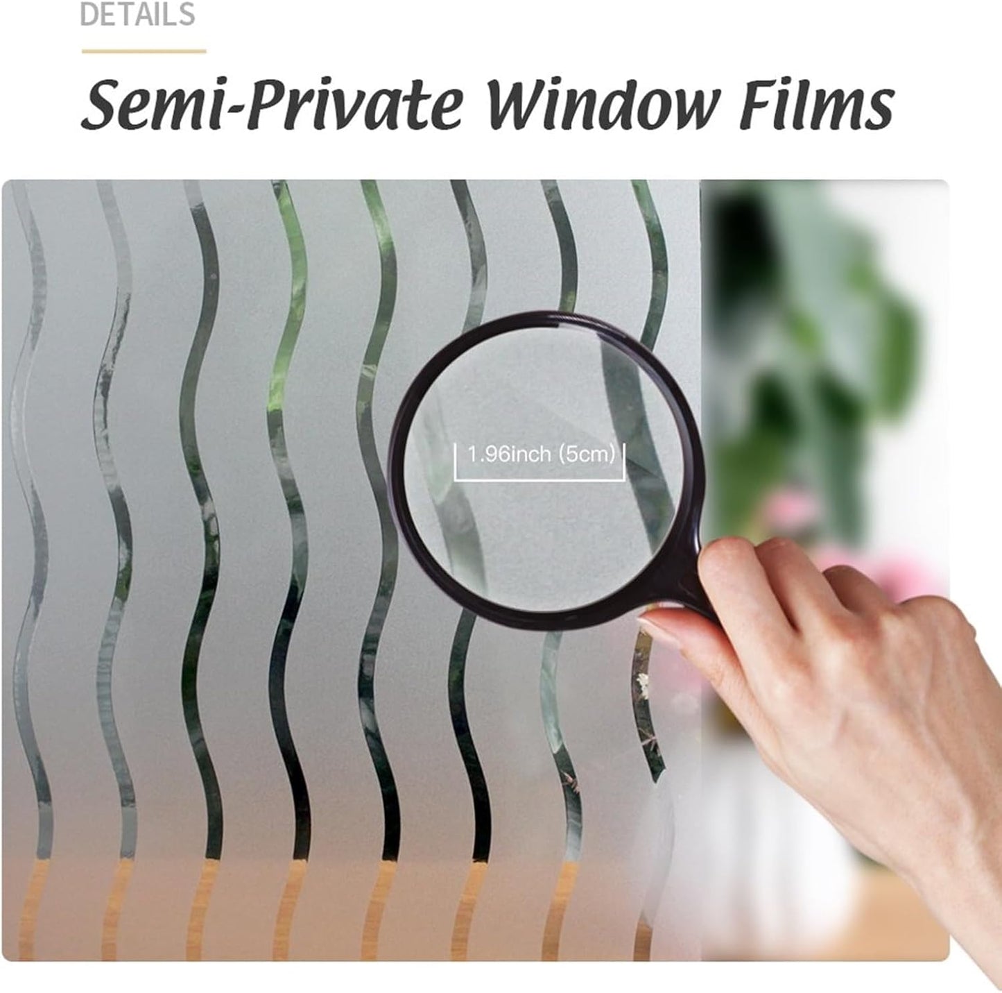 LEMON CLOUD Window Film for Privacy and Light Protection,Non Adhesive Removable Glass Covering Opaque Window Sticker Self Static Cling Vinyl Glass Film for Home Office (11.8 x 78.7 Inch,Wavy)