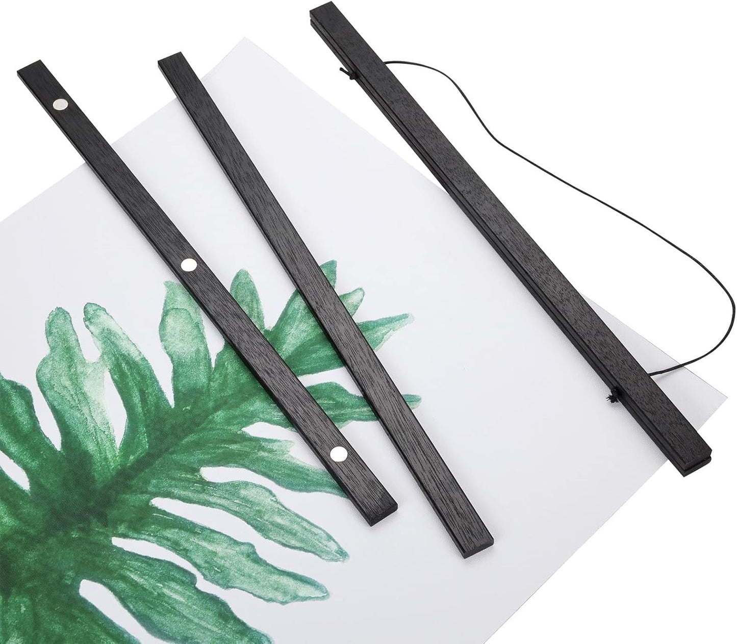 WITCOLOR Magnetic Poster Hanger Frame, 10x20 10x13 10x16 Black Wood Wooden Magnet Canvas Artwork Print Dowel Poster Hangers Frames Hanging Kit