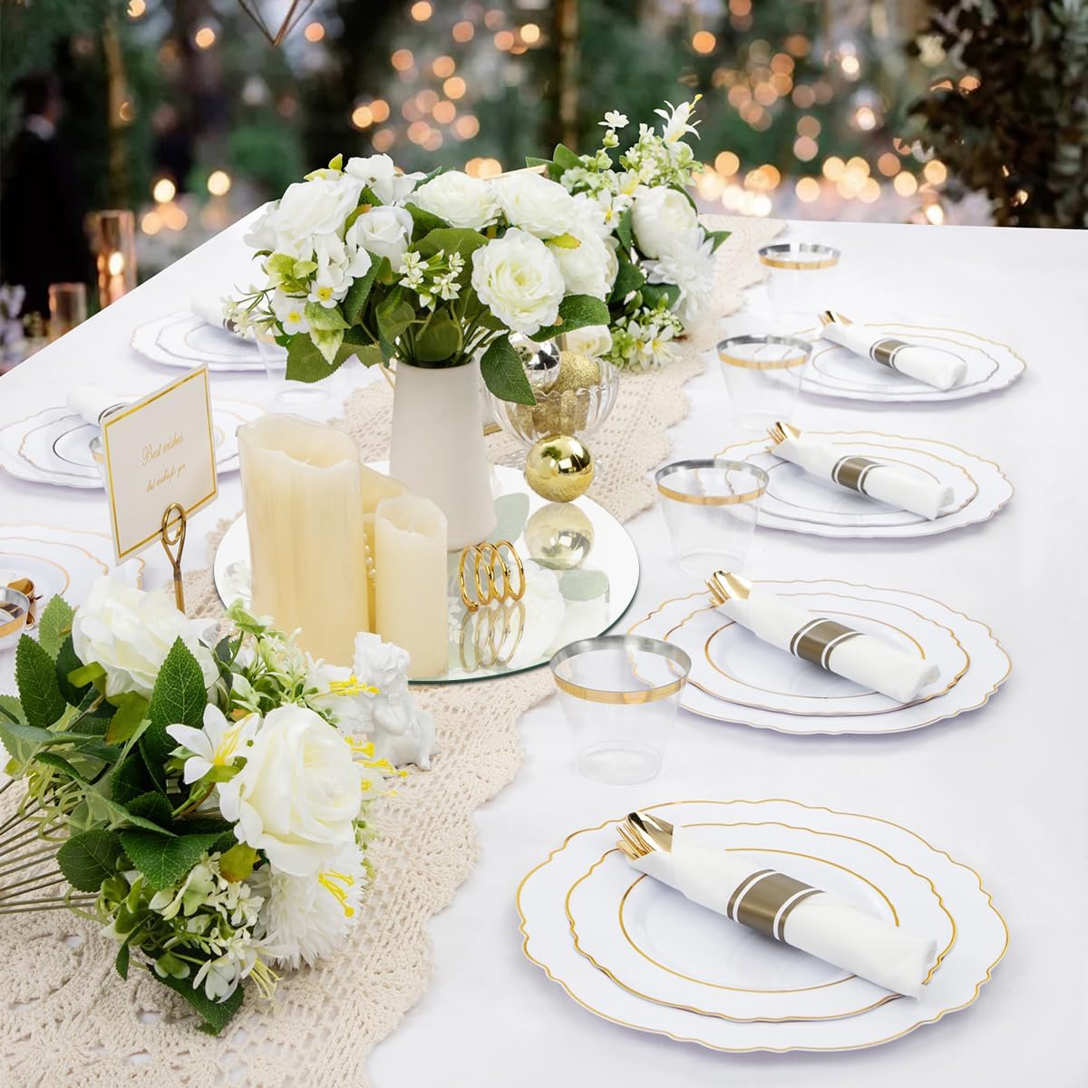 12PCS Small Round Mirrors for Centerpieces, 6" Circle Mirrors for DIY Craft Round Mirror Tiles Candle Plate Tray for Wall Table Wedding Centerpieces Birthday Party Decorations