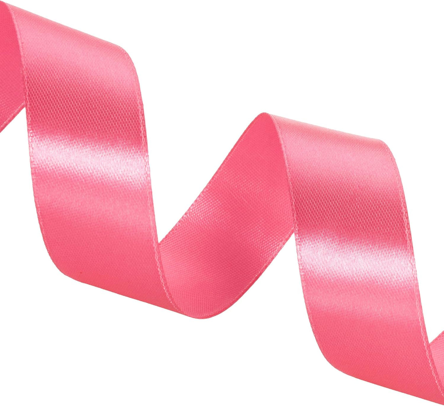1 Inch Brink Pink Solid Satin Ribbon, 50 Yards Craft Fabric Ribbon for Gift Wrapping Floral Bouquets Wedding Party Decoration
