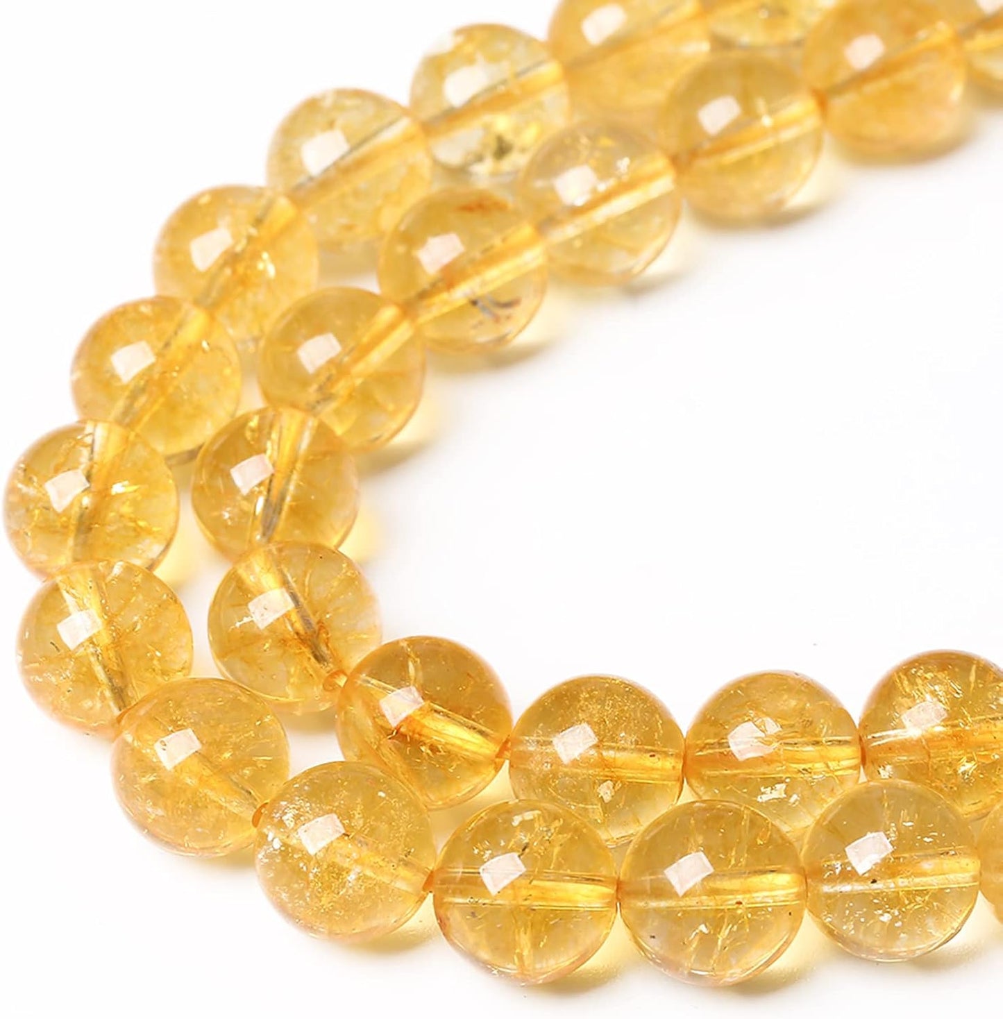 6mm 60Pcs Natural Citrine Beads for Jewelry Making Gemstone Round Loose Beads DIY Bracelet Necklace