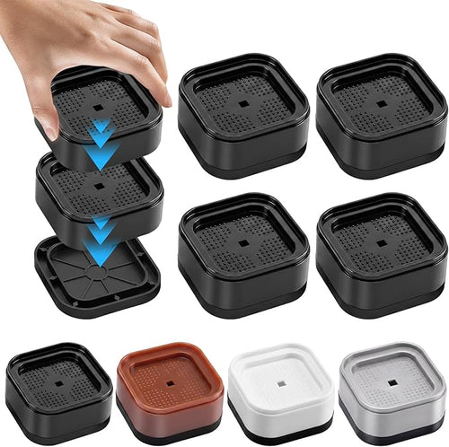 4 Pack Furniture Risers, Ajustable Bed Lifts Rrisers, 1 Inch Stackable Heavy by Unknown