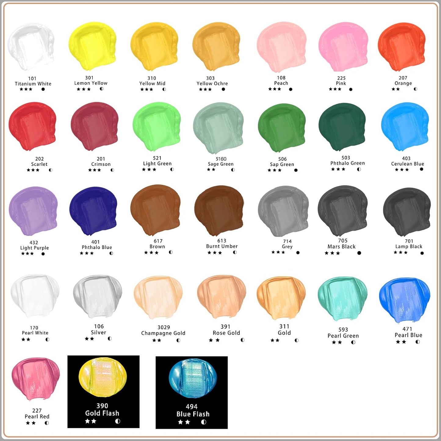 Artecho Pearl Blue Acrylic Paint (120ml / 4.05oz) Tubes, Art Craft Paints for Canvas Painting, Rock, Stone, Wood, Fabric, Art Supplies