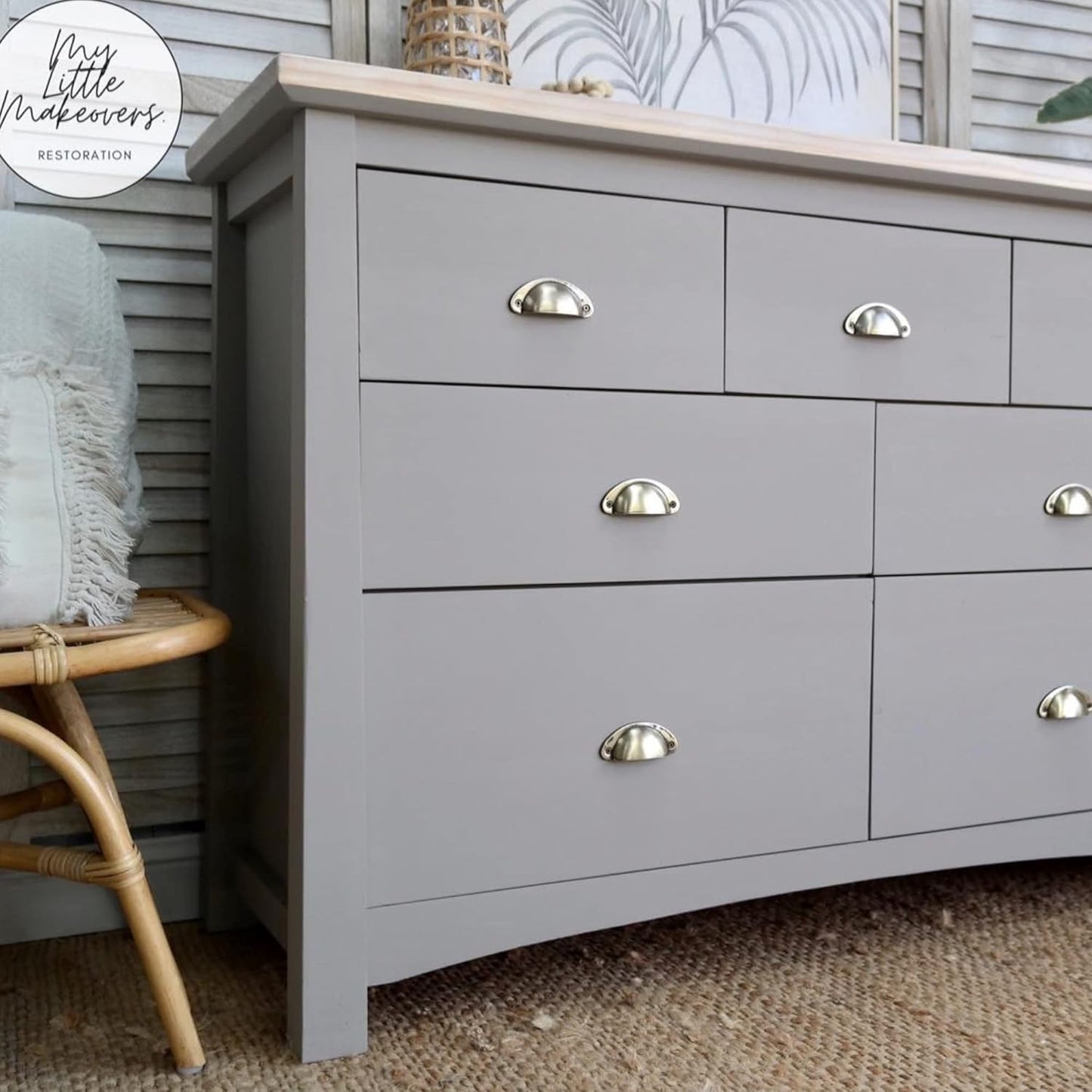 Dixie Belle Paint Company Chalk Finish Furniture Paint - French Linen (16oz) - Matte Light Taupe Chic Chalk Mineral DIY Furniture Paint