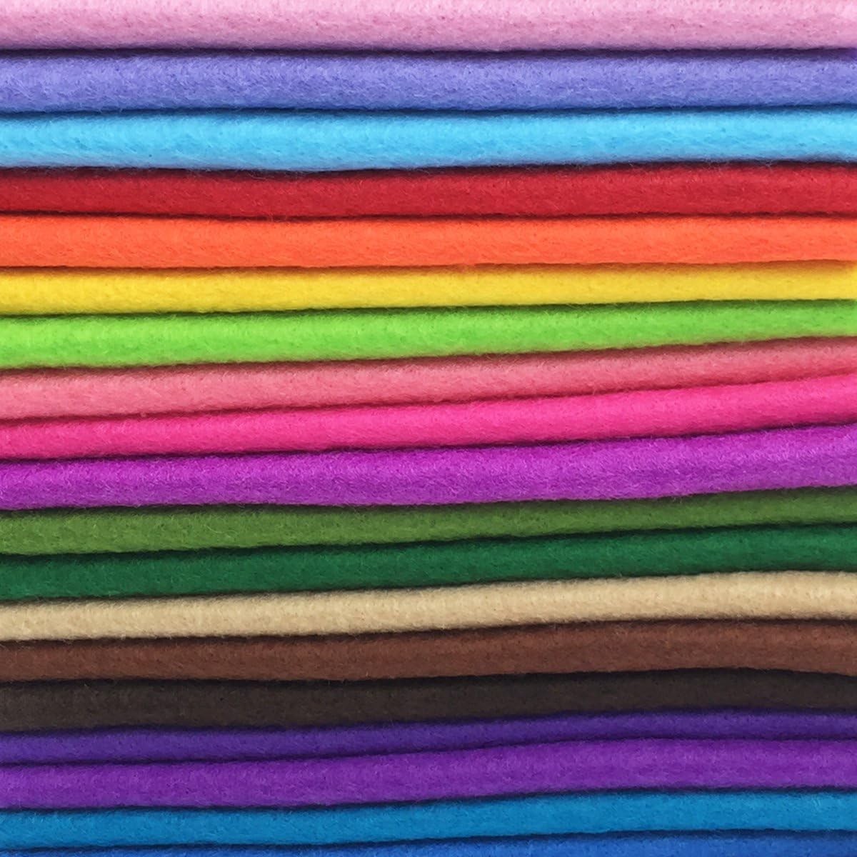 flic-flac 28pcs 12 x 12 inches (30cmx30cm) 1.4mm Thick Soft Felt Fabric Sheet Assorted Color Felt Pack DIY Craft Sewing Squares Nonwoven Patchwork