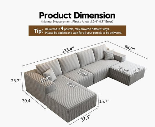 135.4" Cloud Modular Sectional Sofa - Image 2