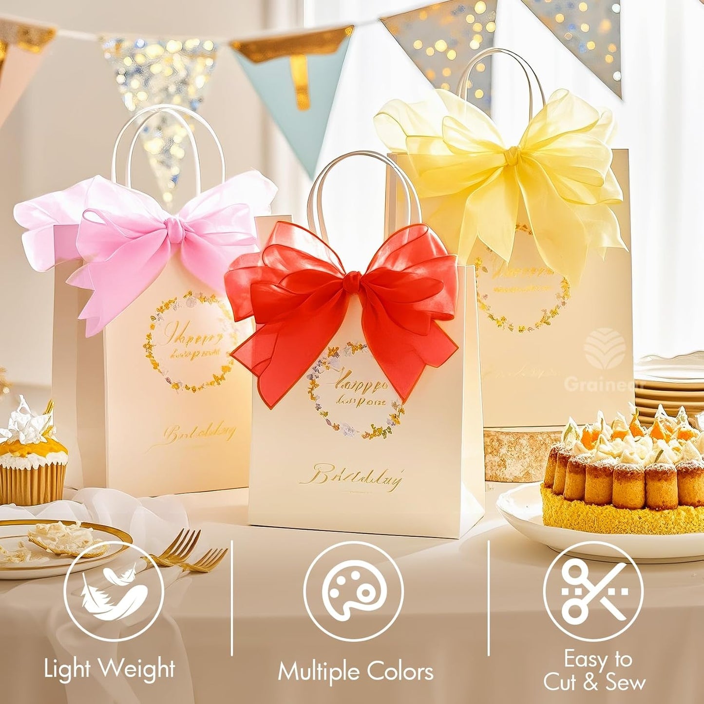 Red Organza Fabric – 16" x 20 Yards Elegant Sheer Tulle Bolt for Wedding Arches, Party Decor, Chair Bows, Gift Wrapping & Large DIY Projects (Full Roll)