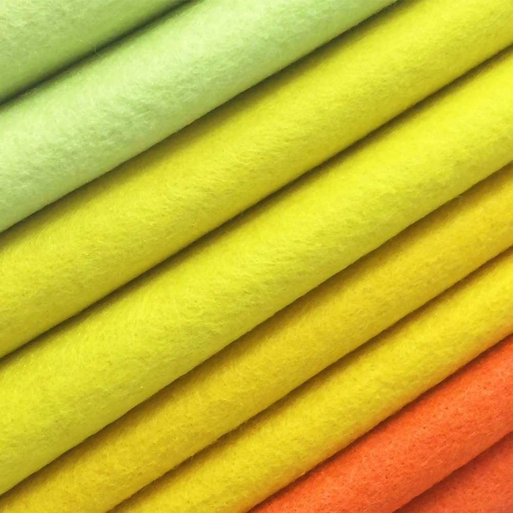 4pcs Thick 1.4mm Soft Felt Fabric Sheet Assorted Color Felt Pack DIY Craft Sewing Squares Nonwoven Patchwork (92x90cm Yellow)